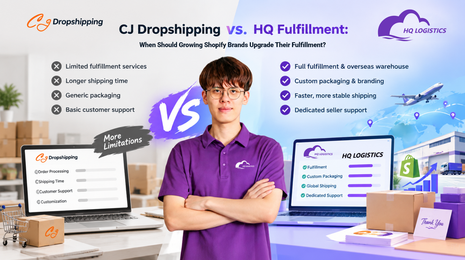 CJ Dropshipping vs. HQ: When Should Growing Shopify Brands Upgrade Their Fulfillment?